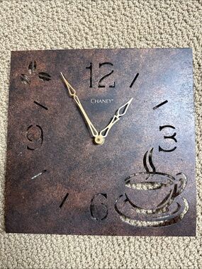 Rustic Brown Coffee Cup Wall Clock